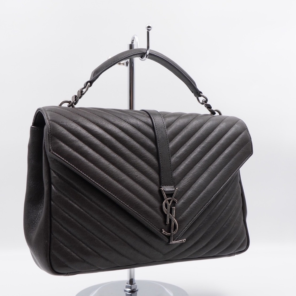 CG10 💟 Saint Laurent Leather College Large - Picture 5 of 16